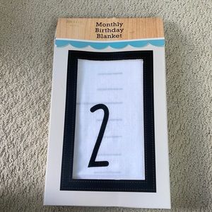 NIB Monthly Birthday Blanket 40”W x 46”H. Comes w/ Felt Frame